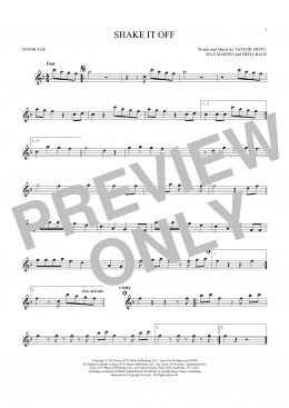 page one of Shake It Off (Tenor Sax Solo)