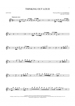 page one of Thinking Out Loud (Alto Sax Solo)