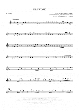 page one of Firework (Alto Sax Solo)