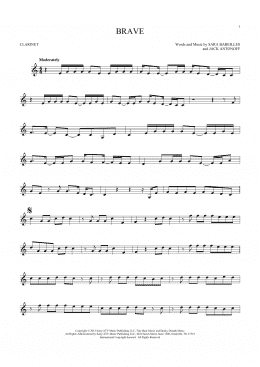 page one of Brave (Clarinet Solo)