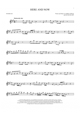 page one of Here And Now (Tenor Sax Solo)