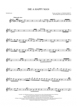 page one of Die A Happy Man (Tenor Sax Solo)