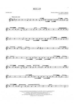 page one of Hello (Tenor Sax Solo)