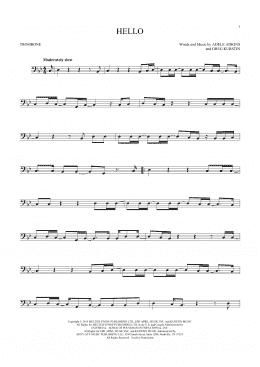 page one of Hello (Trombone Solo)