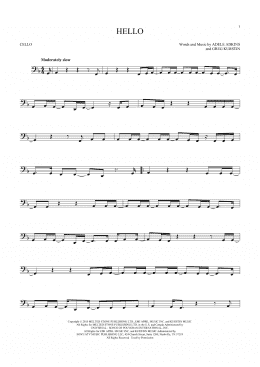 page one of Hello (Cello Solo)