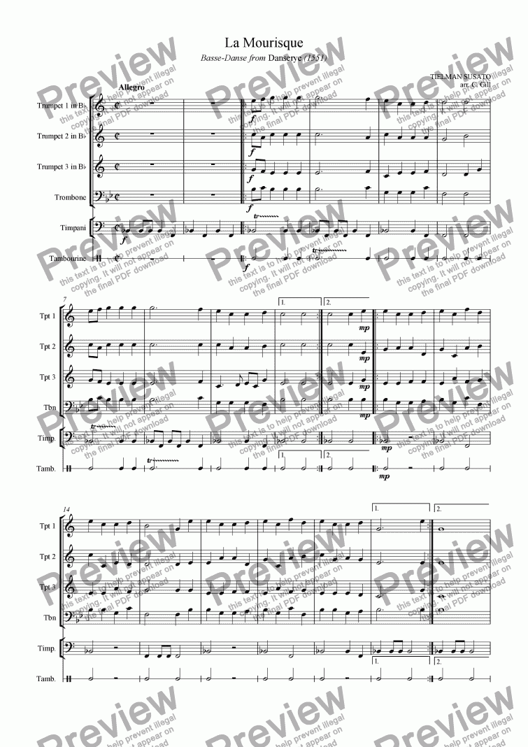 susato brass quintet sheet music