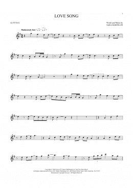 page one of Love Song (Alto Sax Solo)