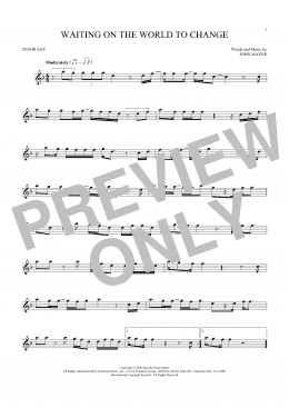 page one of Waiting On The World To Change (Tenor Sax Solo)