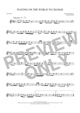 page one of Waiting On The World To Change (Alto Sax Solo)