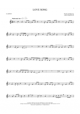 page one of Love Song (Clarinet Solo)