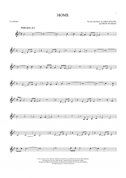 page one of Home (Clarinet Solo)