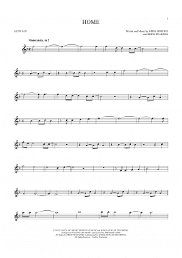 page one of Home (Alto Sax Solo)