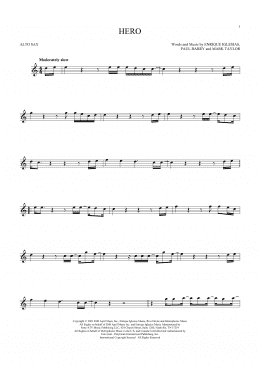 page one of Hero (Alto Sax Solo)