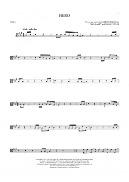 page one of Hero (Viola Solo)