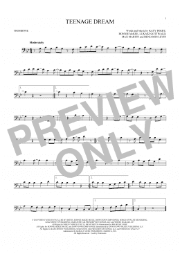 page one of Teenage Dream (Trombone Solo)