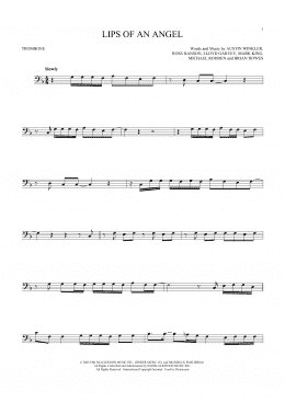 page one of Lips Of An Angel (Trombone Solo)