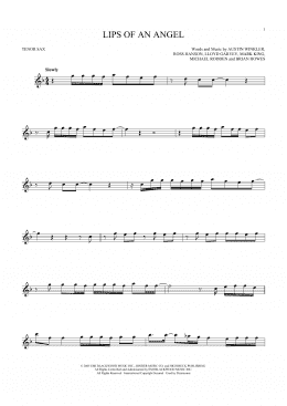 page one of Lips Of An Angel (Tenor Sax Solo)