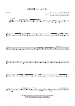 page one of Lips Of An Angel (Clarinet Solo)