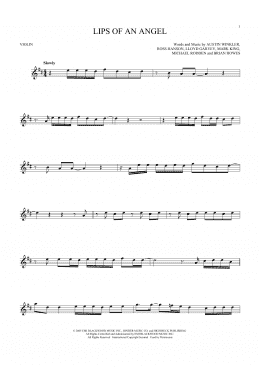 page one of Lips Of An Angel (Violin Solo)