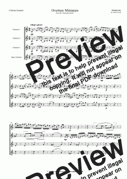 page one of Nutcracker - Overture Miniature (Clarinet Quartet)