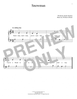 page one of Snowman (Educational Piano)