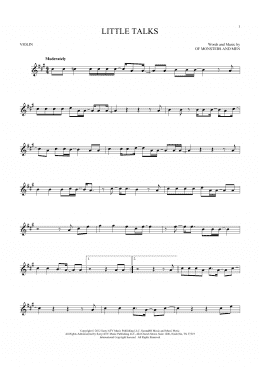 page one of Little Talks (Violin Solo)