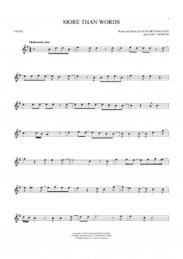 page one of More Than Words (Violin Solo)