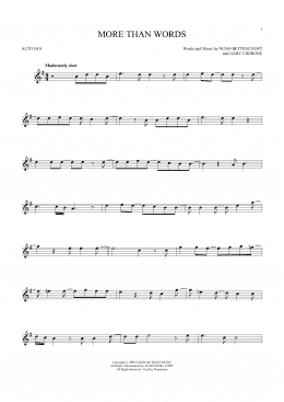 page one of More Than Words (Alto Sax Solo)