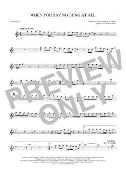 page one of When You Say Nothing At All (Tenor Sax Solo)