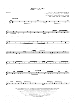 page one of Countdown (Clarinet Solo)