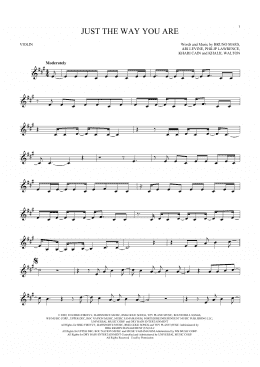 page one of Just The Way You Are (Violin Solo)