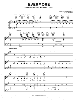 page one of Evermore (from Beauty and the Beast) (Piano, Vocal & Guitar Chords (Right-Hand Melody))