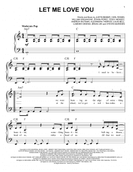 page one of Let Me Love You (Easy Piano)