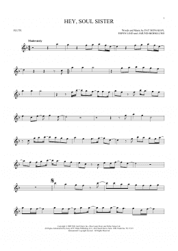 page one of Hey, Soul Sister (Flute Solo)