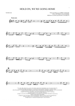 page one of Hold On, We're Going Home (Tenor Sax Solo)