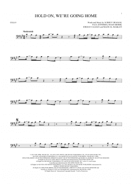 page one of Hold On, We're Going Home (Cello Solo)