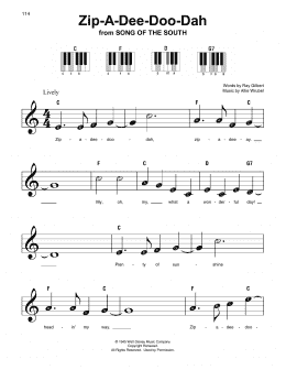 page one of Zip-A-Dee-Doo-Dah (from Song Of The South) (Super Easy Piano)