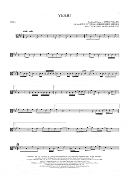 page one of Yeah! (Viola Solo)