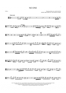 page one of No One (Viola Solo)