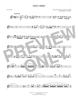 page one of Free Bird (Alto Sax Solo)