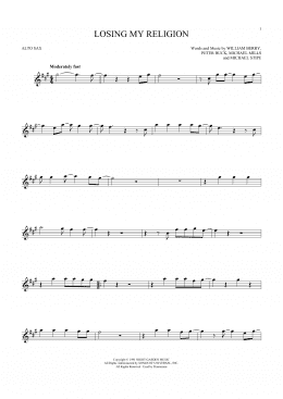 page one of Losing My Religion (Alto Sax Solo)