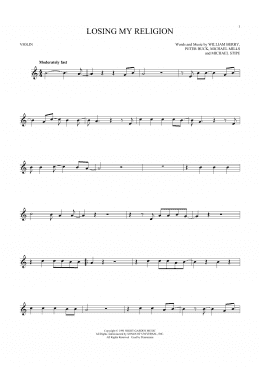 page one of Losing My Religion (Violin Solo)