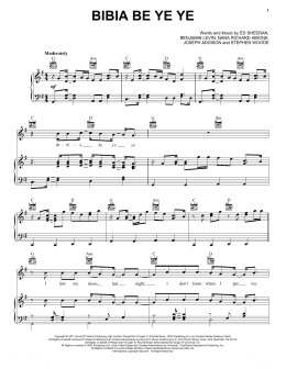 page one of Bibia Be Ye Ye (Piano, Vocal & Guitar Chords (Right-Hand Melody))