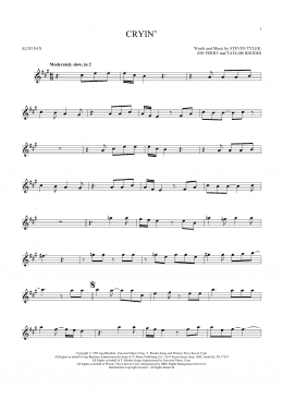 page one of Cryin' (Alto Sax Solo)