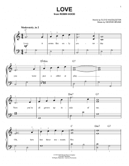 page one of Love (Easy Piano)