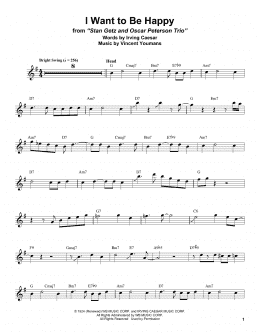 page one of I Want To Be Happy (Tenor Sax Transcription)