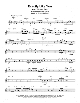 page one of Exactly Like You (Tenor Sax Transcription)