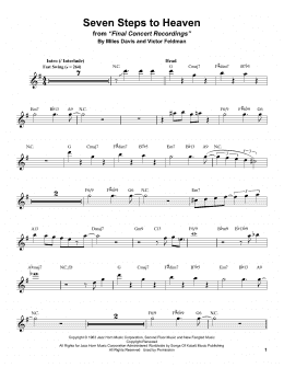 page one of Seven Steps To Heaven (Tenor Sax Transcription)