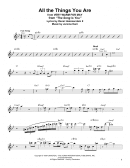 page one of All The Things You Are (Tenor Sax Transcription)