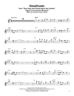 page one of Desafinado (Tenor Sax Transcription)